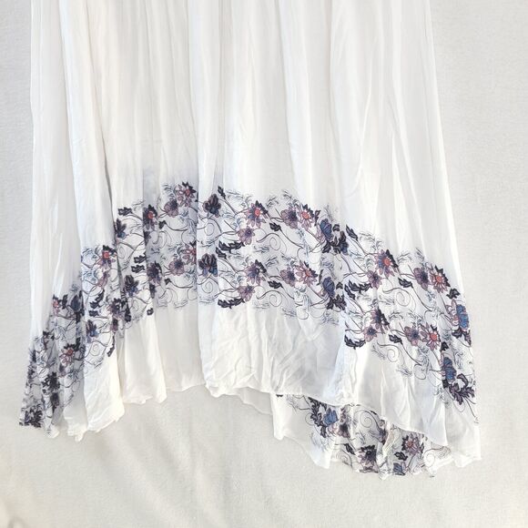 Free People Babydoll Maxi Dress SIZE S Cream Combo Floral Slip Maxi Dress Sheer - Picture 8 of 16